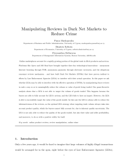 Manipulating Reviews in Dark Net Markets to Reduce Crime
