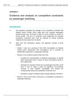 Evidence and analysis on competitive constraints by passenger