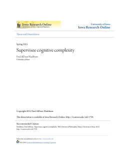 Supervisee cognitive complexity - Iowa Research Online