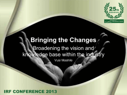 Bringing the Changes - Institute of Retirement Funds