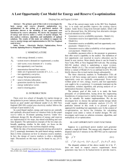A Lost Opportunity Cost Model for Energy and Reserve Co