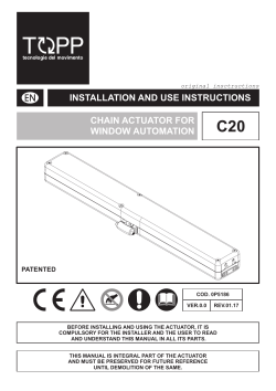 installation and use instructions chain actuator for window automation
