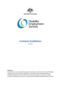 Disability Employment Services Deed Clauses