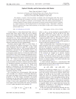 Optical Chirality and Its Interaction with Matter