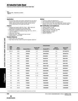 A2 Industrial Cable Gland Catalog Pages November 2016