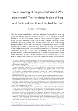 The unravelling of the post-First World War state system? The