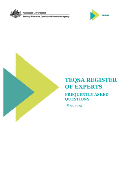 TEQSA Register of Experts: FAQs