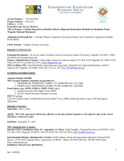 Award Number: P14AC01084 Project Number: NAU