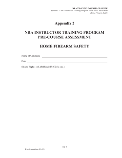 Appendix 2 NRA INSTRUCTOR TRAINING PROGRAM PRE