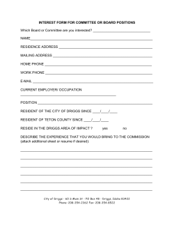 INTEREST FORM FOR COMMITTEE OR BOARD POSITIONS Which