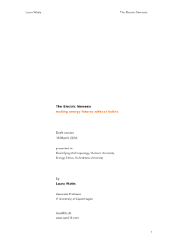 The Electric Nemesis making energy futures without hubris