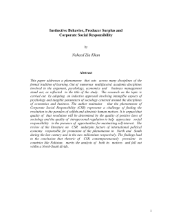 Instinctive Behavior, Producer Surplus and Corporate Social
