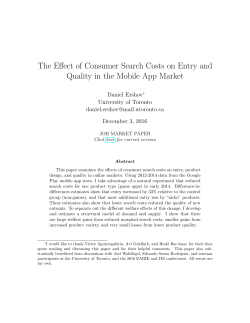 The Effect of Consumer Search Costs on Entry and Quality in the