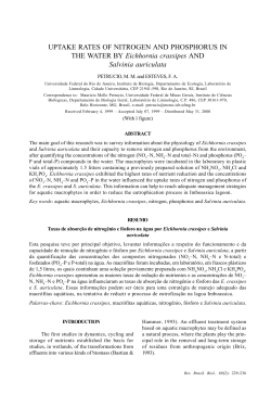 UPTAKE RATES OF NITROGEN AND PHOSPHORUS IN - IB-USP