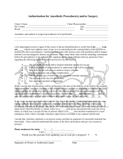 Authorization for Anesthesia and/or Surgery