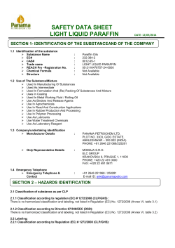 safety data sheet light liquid paraffin date: 12/09/2014