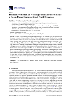 Indirect Prediction of Welding Fume Diffusion inside a Room