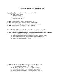 Causes of the American Revolution Test