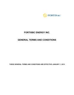 FORTISBC ENERGY INC. GENERAL TERMS AND CONDITIONS