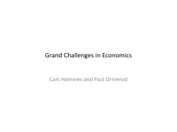 Networks and economic theory INFER, Munster