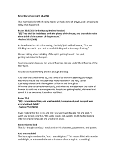 Saturday Service April 13, 2013 This morning before the healing