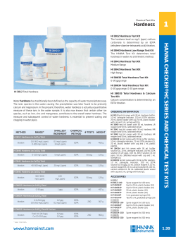 HANNA CHE CKER&reg;HC SERIES AND CHEMICAL TEST KITS