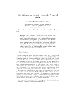 Edit distance for ordered vector sets. A case of study