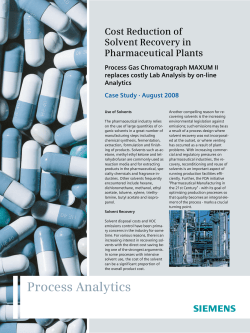 Cost Reduction of Solvent Recovery in Pharmaceutical Plants