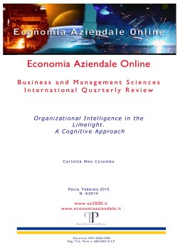 Organizational Intelligence in the Limelight. A Cognitive Approach