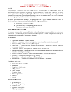 Service Personnel Evaluations Policy