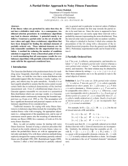 A Partial Order Approach to Noisy Fitness Functions