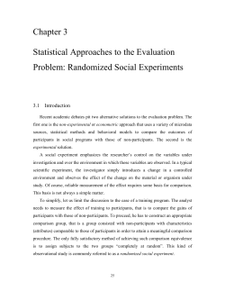 Chapter 3 Statistical Approaches to the Evaluation Problem