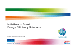 Initiatives to Boost Energy Efficiency Solutions
