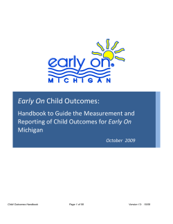 Early On Child Outcomes - Early On &reg; Training and Technical