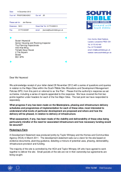 SRibble letter 2 - Major Sites - Council Response