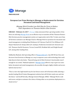 European Law Firms Moving to iManage as Replacement for