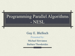 Programming Parallel Algorithms - NESL