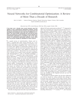 Neural Networks for Combinatorial Optimization