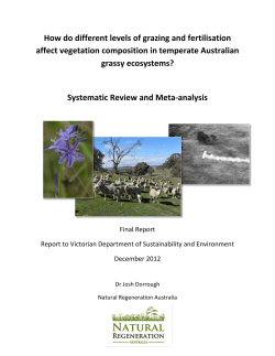Plant Responses to Grazing and Fertilisation