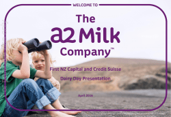 The a2 Milk Company - NY Investor Presentation 2016