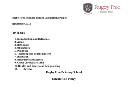How to use this policy - Rugby Free Primary School