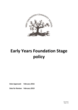Early Years Foundation Stage policy