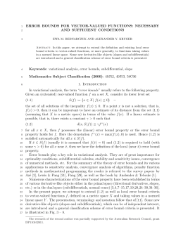 ERROR BOUNDS FOR VECTOR