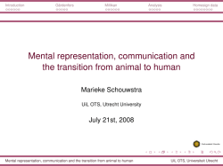 Mental representation, communication and the transition from
