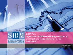 Organizational Whistleblowing*Reporting Unethical and Illegal