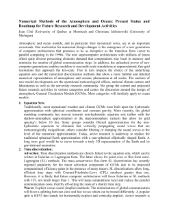 Numerical Methods of the Atmosphere and Ocean: Present Status