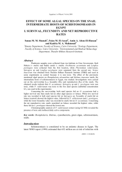 Effect of Some Algal Species on the Snail Intermediate Hosts of