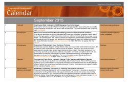 Professional Development Calendar of Events