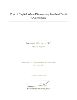Cost of Capital When Discounting Residual Profit A Case Study