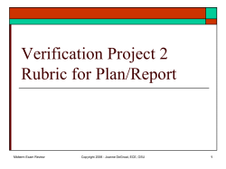 Lect 35 Verification Project 2 Rubric